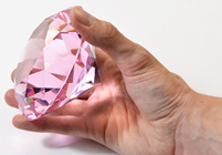 100mm Rose Pink Diamond Cut K9 Crystal 