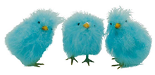 Fluffy Chicks - Blue 12cm, Pk.3 