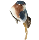 Blue and Brown Decorative Bird with Cl 