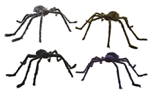 Hairy Poseable Spider - 4 Assorted -%2 