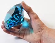 100mm Aquamarine Diamond Cut K9 Crystal% 