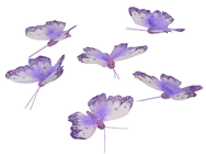 Lilac Feather Butterfly - 8cm Pk.6