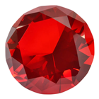 80mm Ruby Diamond Cut K9 Crystal Glass 