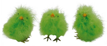 Fluffy Chicks - Green 12cm, Pk.3 