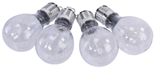 Outdoor Solar LED Clear Bulb-Shaped Lanterns - Pack of 4