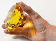 100mm Yellow Topaz Diamond Cut K9 Crys 