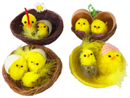 Chicks in Nests - Set of 4