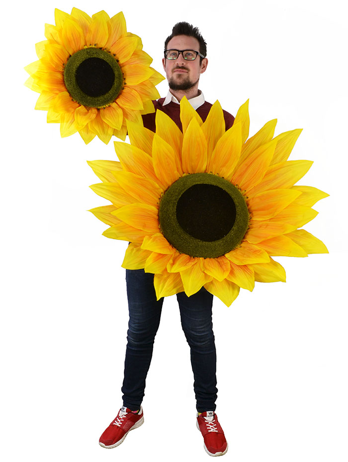 large fake sunflowers