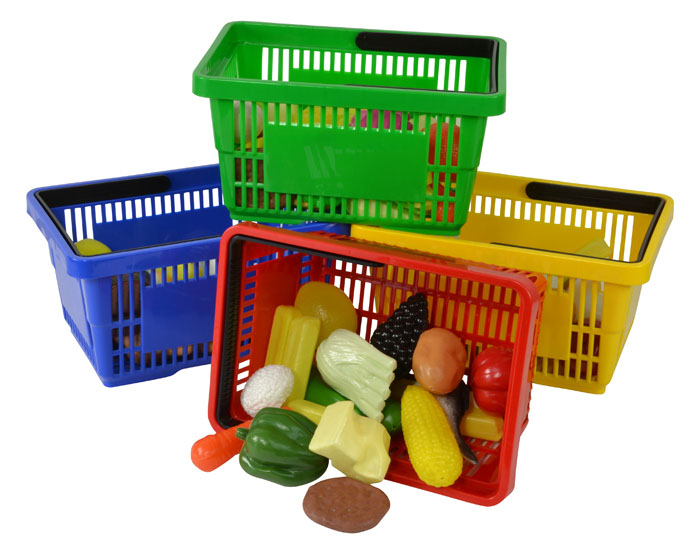 Childrens Fake Food Set with Baskets 