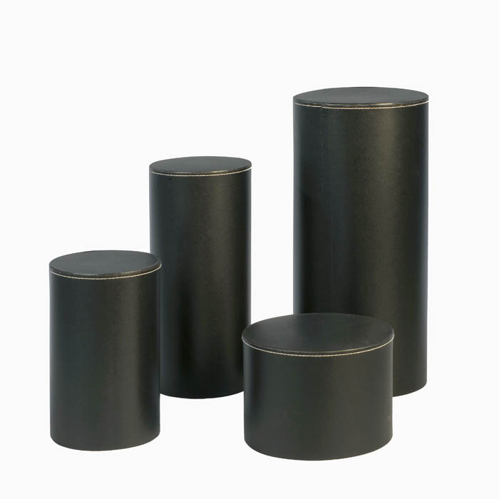 Black Round Boxes Set of 4 Display Boxes Balls Shelves