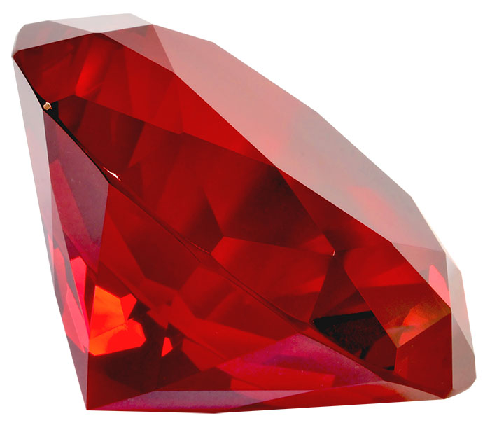 80mm Ruby Diamond Cut K9 Crystal Glass Gem Fake Gem Stones Silver Gold