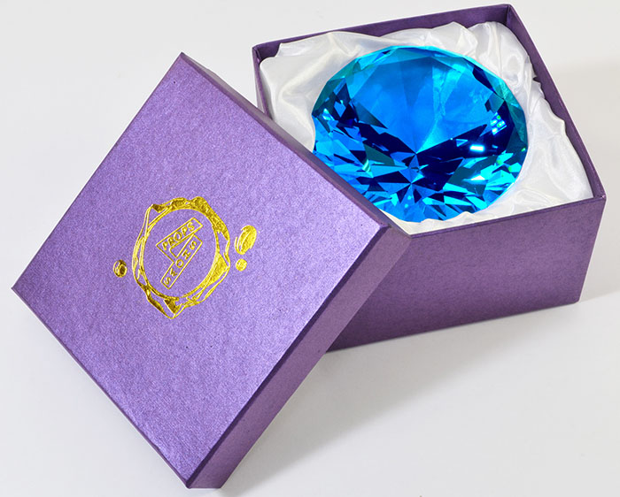 100mm Aquamarine Diamond Cut K9 Crystal% 