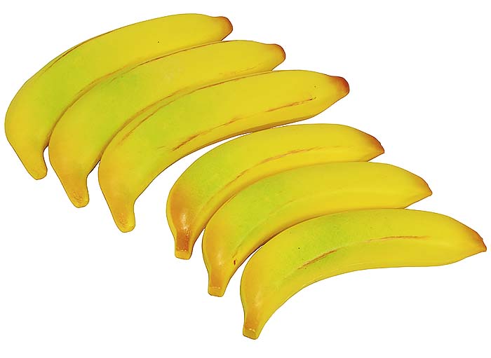Plastic Bananas Pack of 6 - Fruit