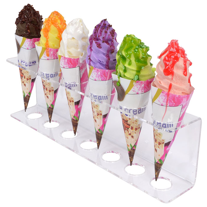 Fake Ice Cream Cone Assortment Pk6 - Sweets Ice Cream