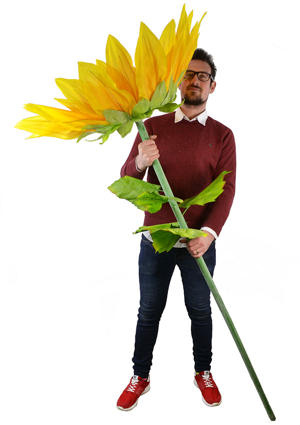 large fake sunflowers