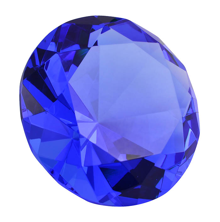 Glass Sapphire 10cm Fake Gem Stones Silver Gold