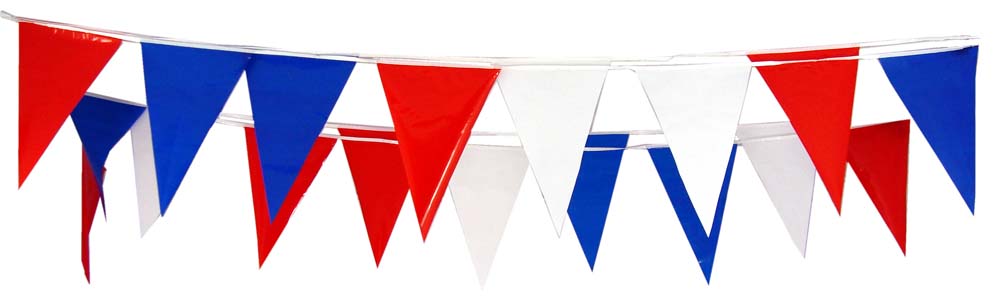 RED WHITE AND BLUE TRIANGULAR BUNTING 