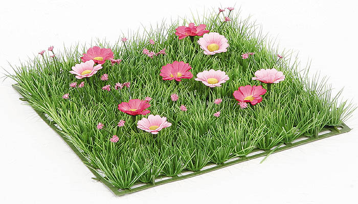 GRASS TILE WITH PINK ANEMONES 25 X 2 