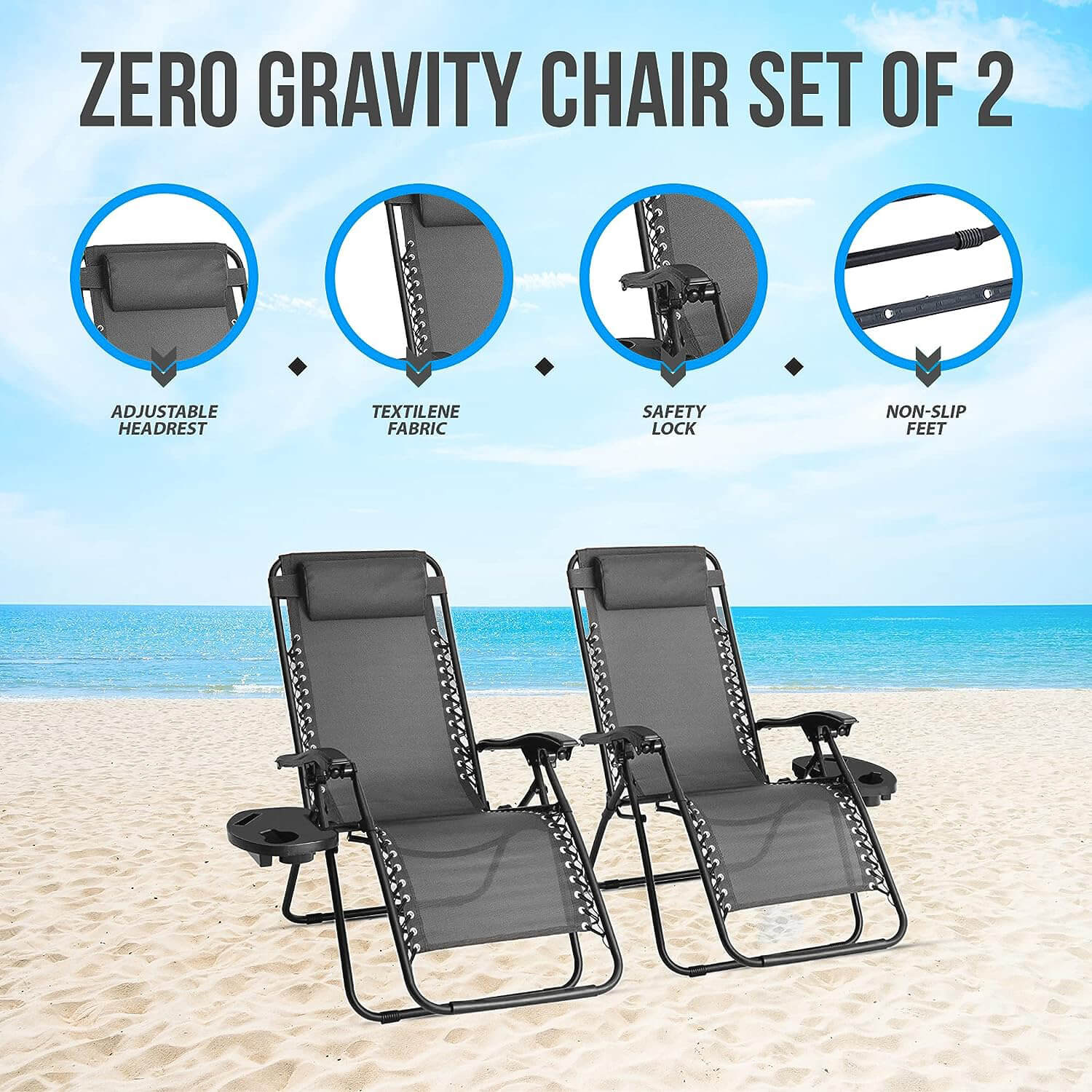 Reclining Zero Gravity Garden Sun Lounge 