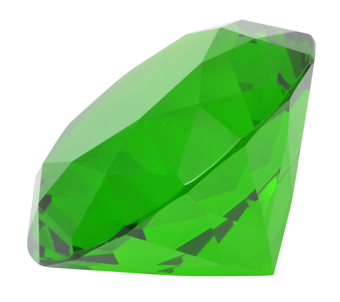60mm Green Emerald Diamond Cut K9 Crys 