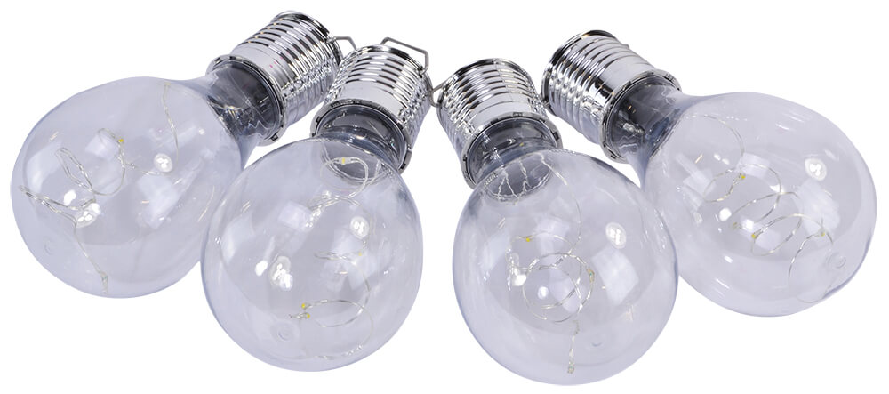 Outdoor Solar LED Clear Bulb-Shaped Lant 