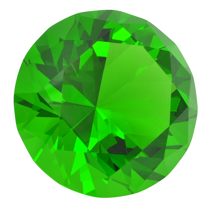 60mm Green Emerald Diamond Cut K9 Crys 