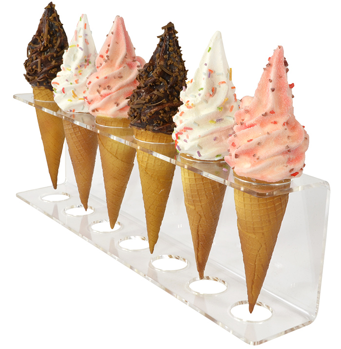 White Swirl Ice Cream Cone 