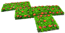Luxury Grass Mat Square with Red Flowe 