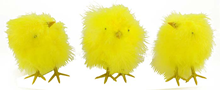 Fluffy Chicks - Yellow 12cm, Pk.3 