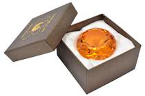 60mm Amber Diamond Cut K9 Crystal Glas 