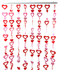 Heart Garland Set with Rail - Red/Pink 