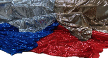 SEQUIN FABRIC-RED PER METRE 