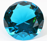 100mm Aquamarine Diamond Cut K9 Crystal% 