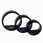 SET OF 3 BLACK ROUND DECORATIONS ELEME 