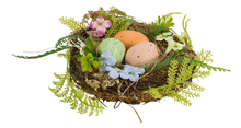 Nest with Coloured Eggs - 18cm 