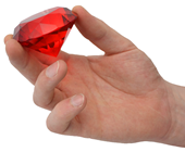 60mm Ruby Diamond Cut K9 Crystal Glass 