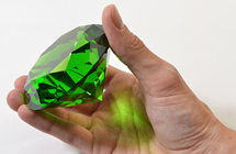 80mm Green Emerald Diamond Cut K9 Crys 