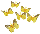 Decorative Butterflies - Yellow, Pk.6 