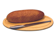 OVAL LOAF OF WHEAT BREAD 33CM 