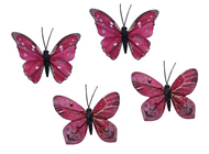 Red Butterflies on Clip - Pk.4 