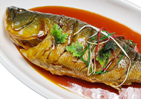 Imitation Steamed Fish on Plate 
