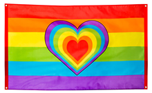 Gay Pride Heart Rainbow Flag Banner 