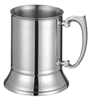 Silver Coloured Straight Beer Tankard 
