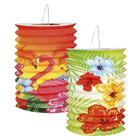 Hawaiian Hibiscus Design Paper Lanterns, Pk.2