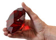 100mm Ruby Diamond Cut K9 Crystal Glass Gem