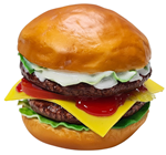 Lifelike Double Cheese Burger with Salad 