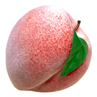 Artificial Peach with Leaf - Dark 