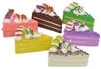 Mini Decorated Fake Cake Slices - Pk.6 