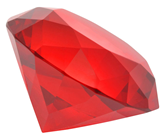 40mm Ruby Diamond Cut K9 Crystal Glass 