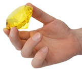 60mm Yellow Topaz Diamond Cut K9 Crystal Glass Gem